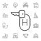 Key, room flat vector icon in hotel service pack