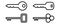 Key silhouette collection. Outline door key icon set. Security symbol in line. Vector EPS 10