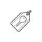 Key on tag hand drawn outline doodle icon.