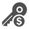 Key to success gray icon, money security