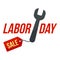 Key tool labor sale logo icon, flat style