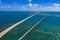 Key west island florida highway and bridges over the sea aerial view