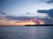 Key West sunset, Gulf of Mexico with yachts and boats on the background