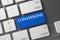 Keyboard with Blue Key - Conversions. 3D.