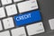 Keyboard with Blue Key - Credit. 3d