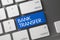 Keyboard with Blue Keypad - Bank Transfer. 3D.