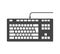 Keyboard bold black silhouette icon isolated on white. Computer equipment, hardware for typing.