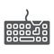 Keyboard glyph icon, technology and device, keypad sign, vector graphics, a solid pattern on a white background.