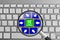 Keyboard with green and blue free shipping online shopping theme