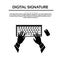 Keyboard Hand Type Black White Silhouette Vector