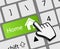 Keyboard Home button with mouse hand cursor vector