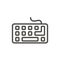 Keyboard icon vector. Line pc input symbol.