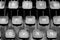 Keyboard keys of an old typewriter mechanics