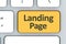 Keyboard with landing page button. Computer white keyboard with