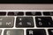 Keyboard of laptop by Apple, numbers