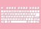 Keyboard layout on a pink background. Vector illustration