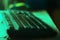 Keyboard in lighting green tone.