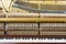 Keyboard and mechanics of an upright piano