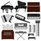 Keyboard musical instrument vector musician equipment piano of orchestra synthesizer accordion classical pianoforte