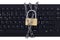 Keyboard protected by metal chain and a lock