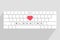 Keyboard, red heart and blogging