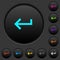 Keyboard return dark push buttons with color icons