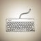 Keyboard simple sign. Vector. Brush drawed black icon at light b