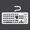 Keyboard solid icon, button and device