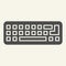 Keyboard solid icon. Computer keypad vector illustration isolated on white. Pc key glyph style design, designed for web