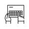 Keyboard typing line icon, concept sign, outline vector illustration, linear symbol.