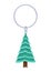 Keychain or keyholder icon. Cartoon color key ring, chain round holder or metal trinket. Modern keys pendant. Home