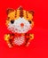 keychain with a small tiger shape made of beads