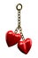 Keychain with a two hearts on white background