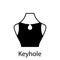 Keyhole of Fashion Neckline Type for Women Blouse, Dress Silhouette Icon. Black T-Shirt, Crop Top on Dummy. Trendy