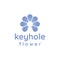 Keyhole flower vector logo design
