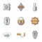 Keyhole icons set, flat style