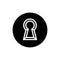 Keyhole logo icon design, circle shape lock vector