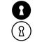 Keyhole vector icon set. lock illustration sign collection. door symbol.