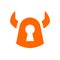 Keyhole and viking horn logo icon design elements, strong security concept