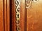 Keyhole of vintage wooden cupboard closeup