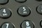 Keypad with letter mapping of a black telephone