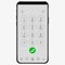 Keypad with numbers and letters for phone. ios User interface keypad for smartphone. Keyboard template in touchscreen device.