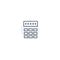 Keypad pin number entry code line icon. Password security combination