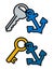 Keys with anchor symbol on tags