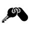 Keys apartment icon, vector illustration, black sign on isolated background