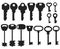 Keys different shapes. Set of vector illustrations.