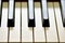 Keys of a digital piano, soft focusing, creative mood of a person improvisation and creativity.