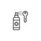 Keys disinfecting line icon