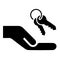 Keys in hand vector icon eps 10