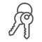 Keys line icon, lock and home, access sign